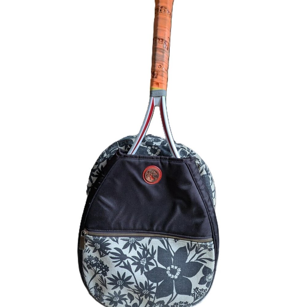 Spartina 449 Floral Black and White Tennis Backpack - Picture 3 of 7
